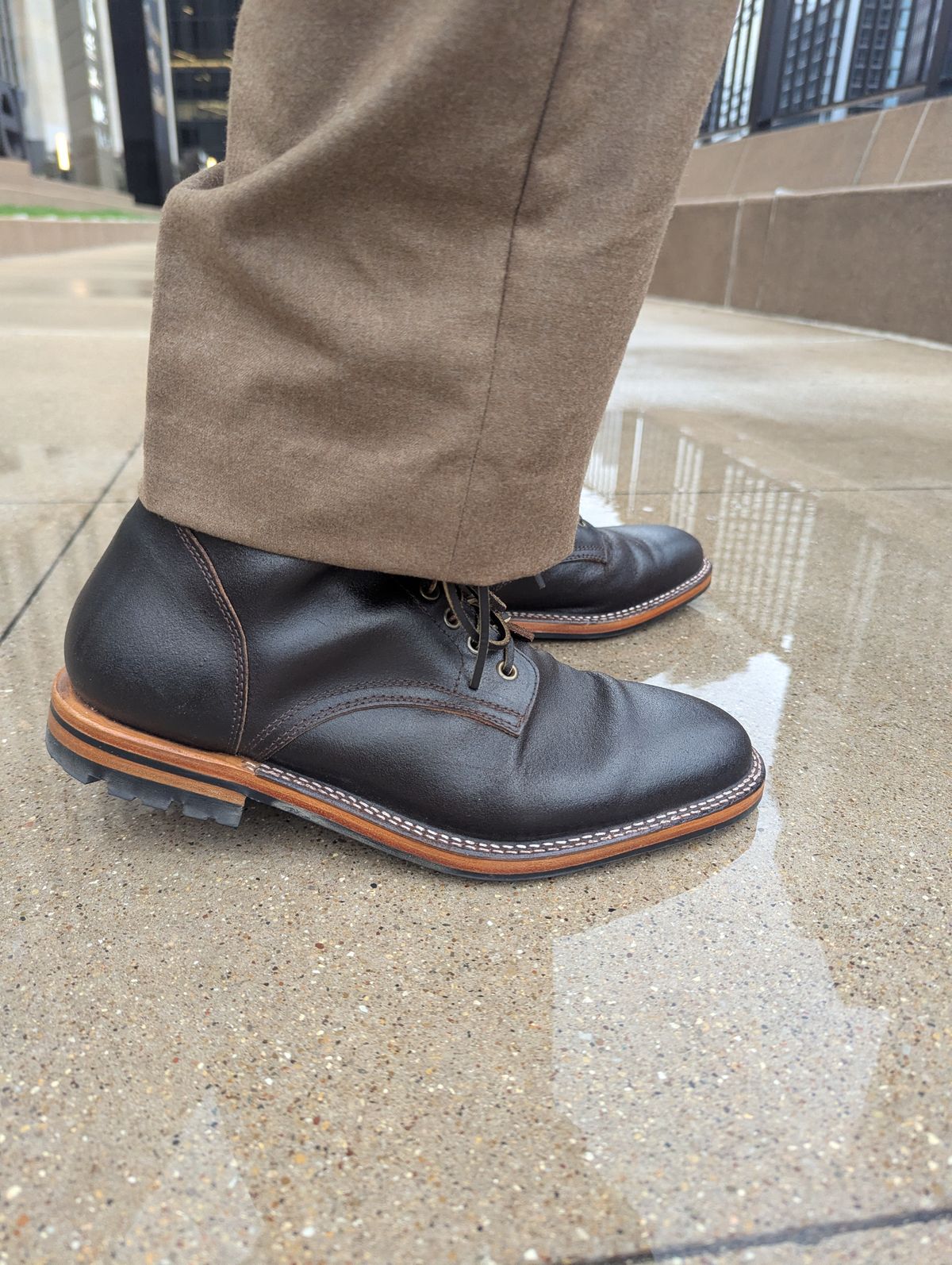 Photo by MrMister on October 15, 2025 of the Parkhurst The Allen in Horween Dark Brown Waxed Flesh.