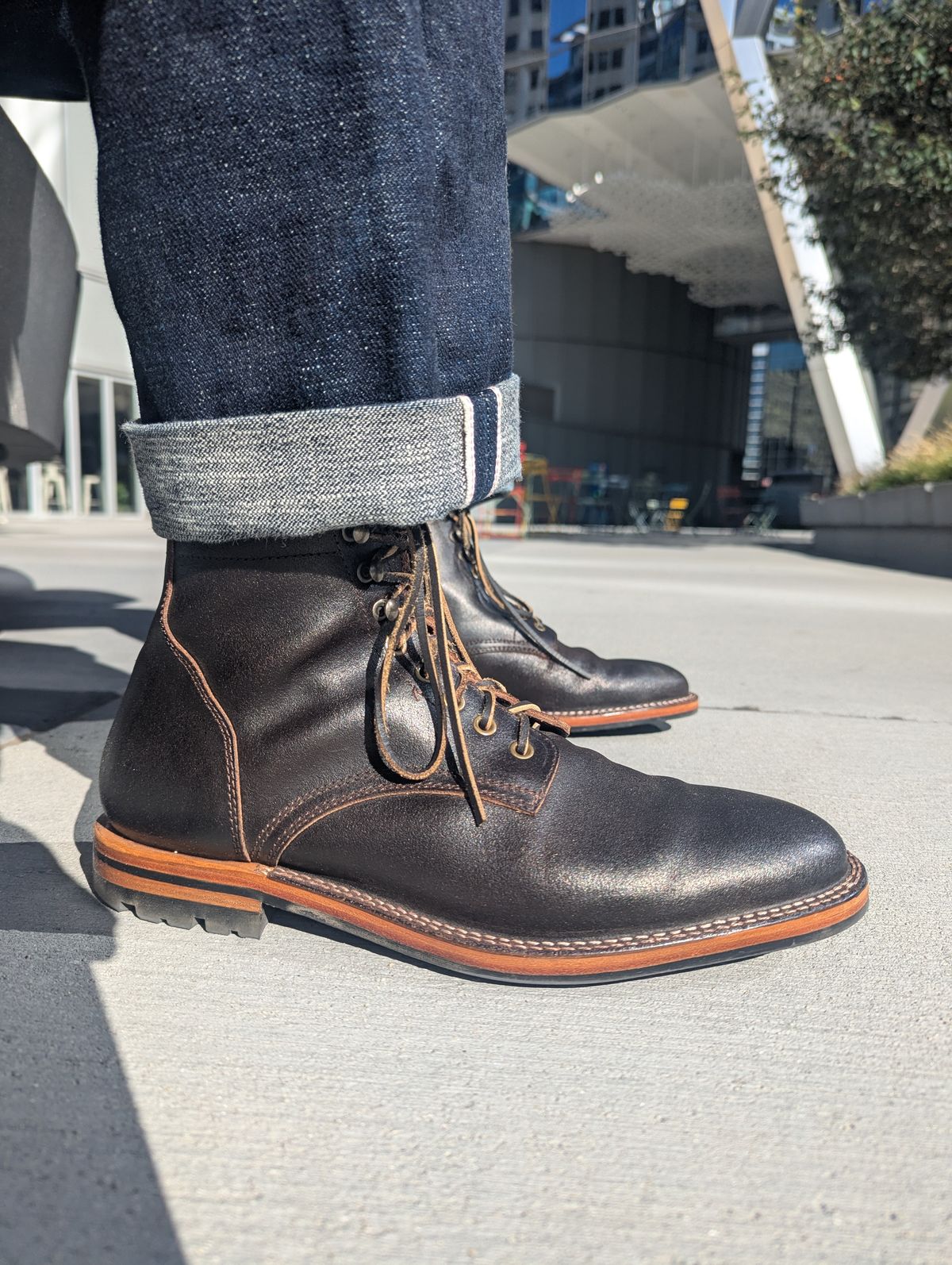 Photo by MrMister on October 24, 2025 of the Parkhurst The Allen in Horween Dark Brown Waxed Flesh.