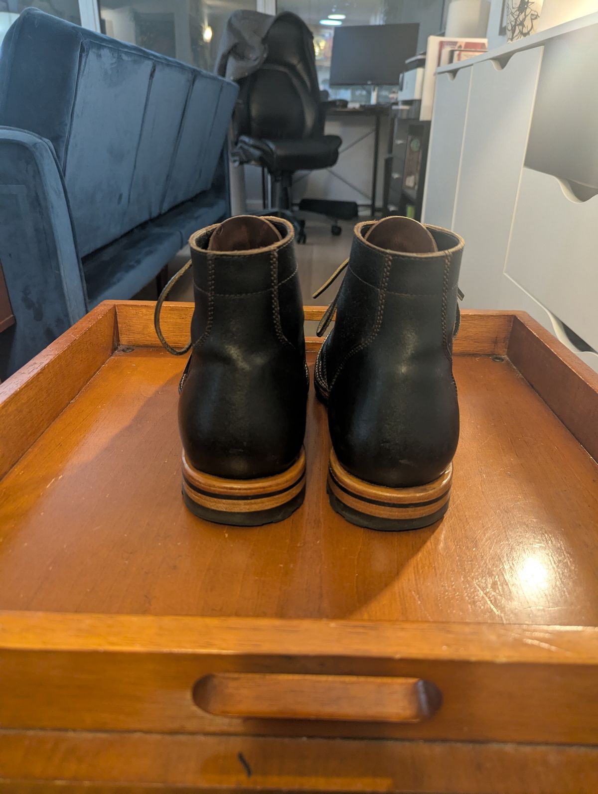 Photo by MrMister on December 6, 2025 of the Parkhurst The Allen in Horween Dark Brown Waxed Flesh.