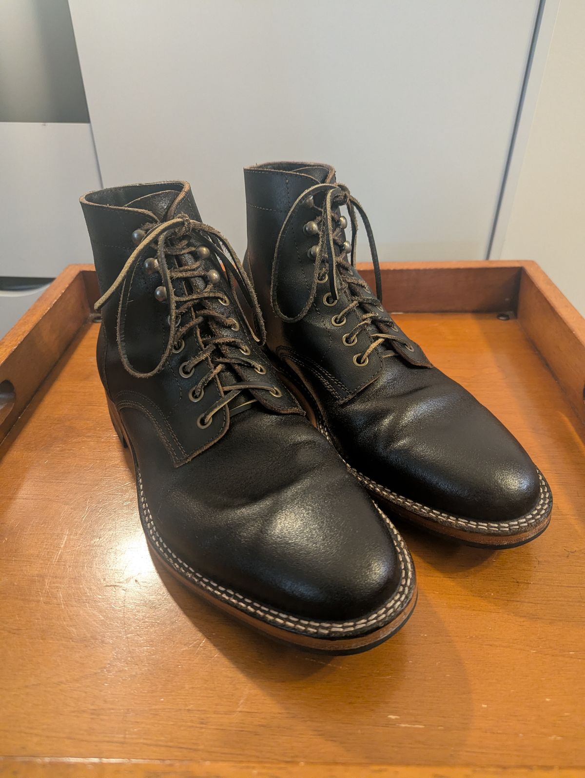 Photo by MrMister on December 6, 2025 of the Parkhurst The Allen in Horween Dark Brown Waxed Flesh.