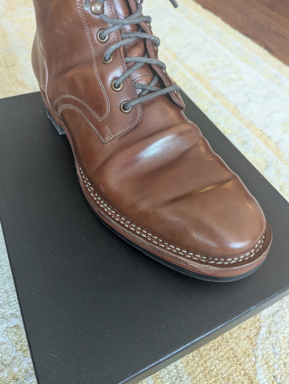Photo by MrMister on August 28, 2025 of the Blkbrd Shoemaker Rudiger Service Boot in Maryam Toscanello TPR Horsebutt.