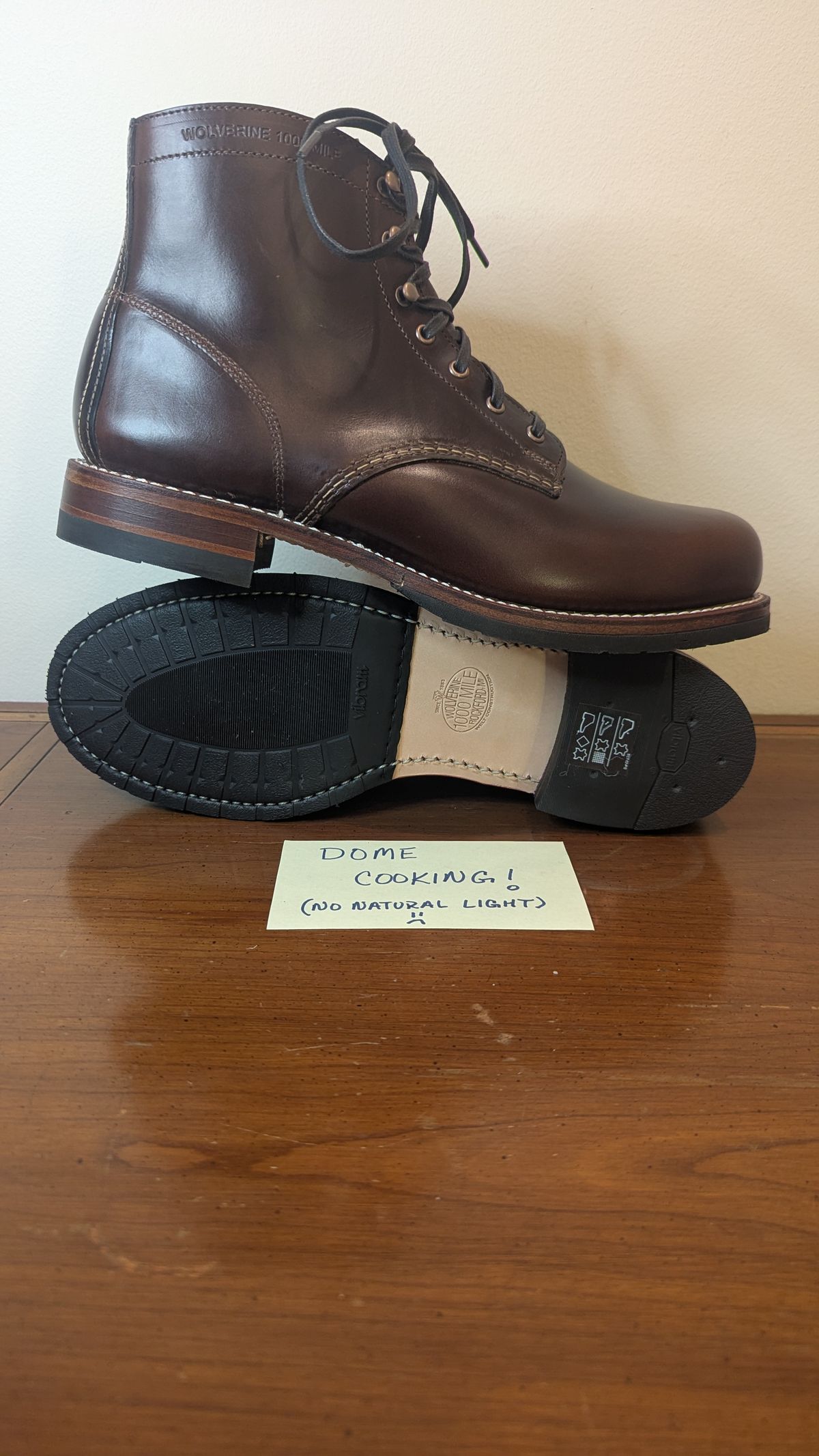 Photo by MrMister on November 6, 2025 of the Wolverine 1000 Mile Evans Boot in Horween Brown Chromexcel.