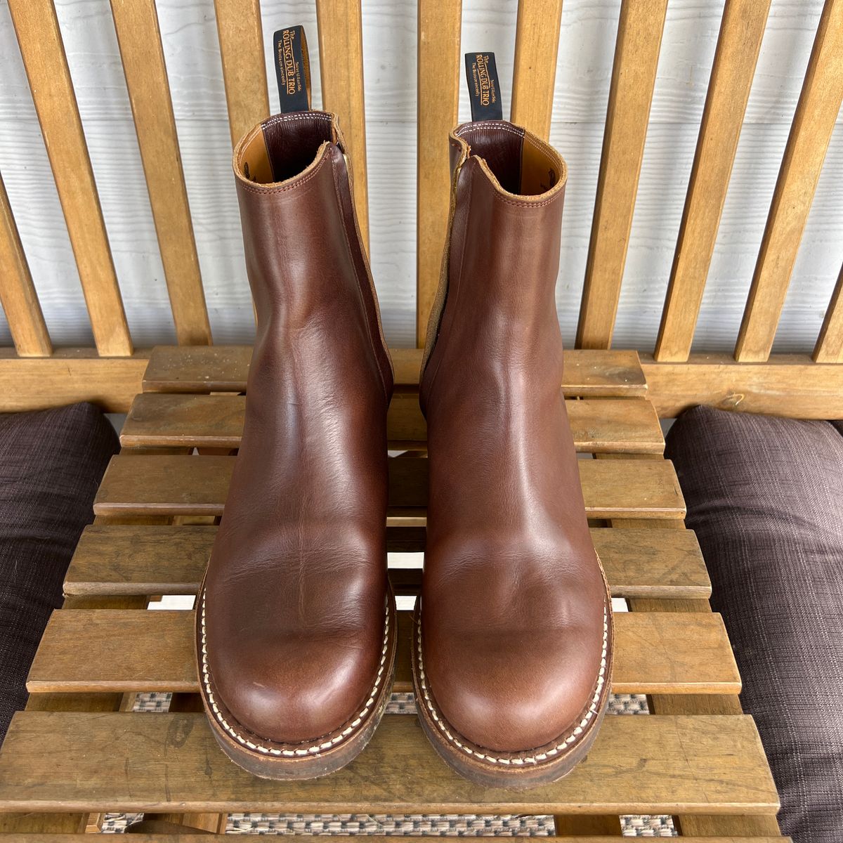 Photo by Manny_Quixote on April 8, 2026 of the Rolling Dub Trio Casper Boot in Horween Brown Chromexcel.