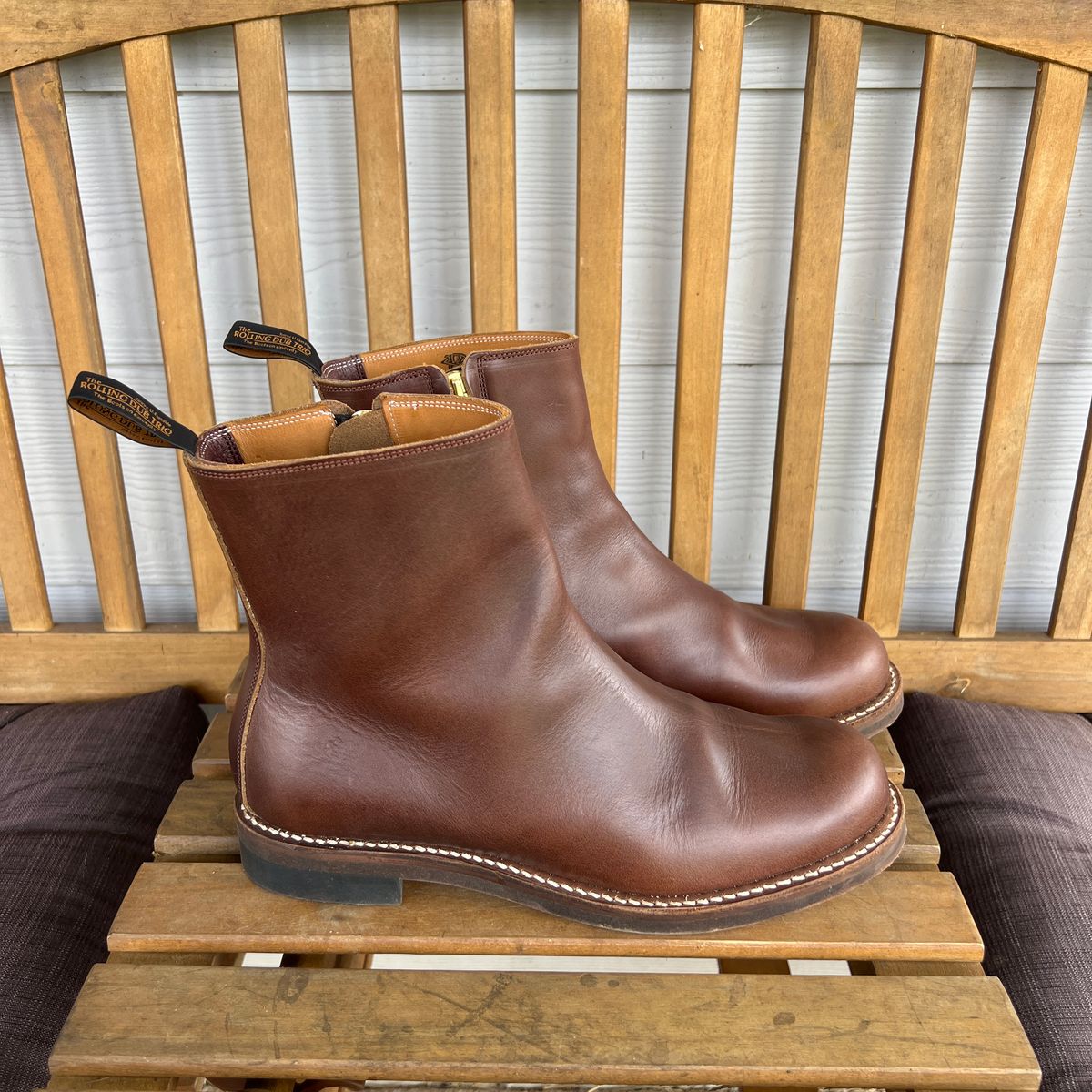 Photo by Manny_Quixote on April 8, 2026 of the Rolling Dub Trio Casper Boot in Horween Brown Chromexcel.