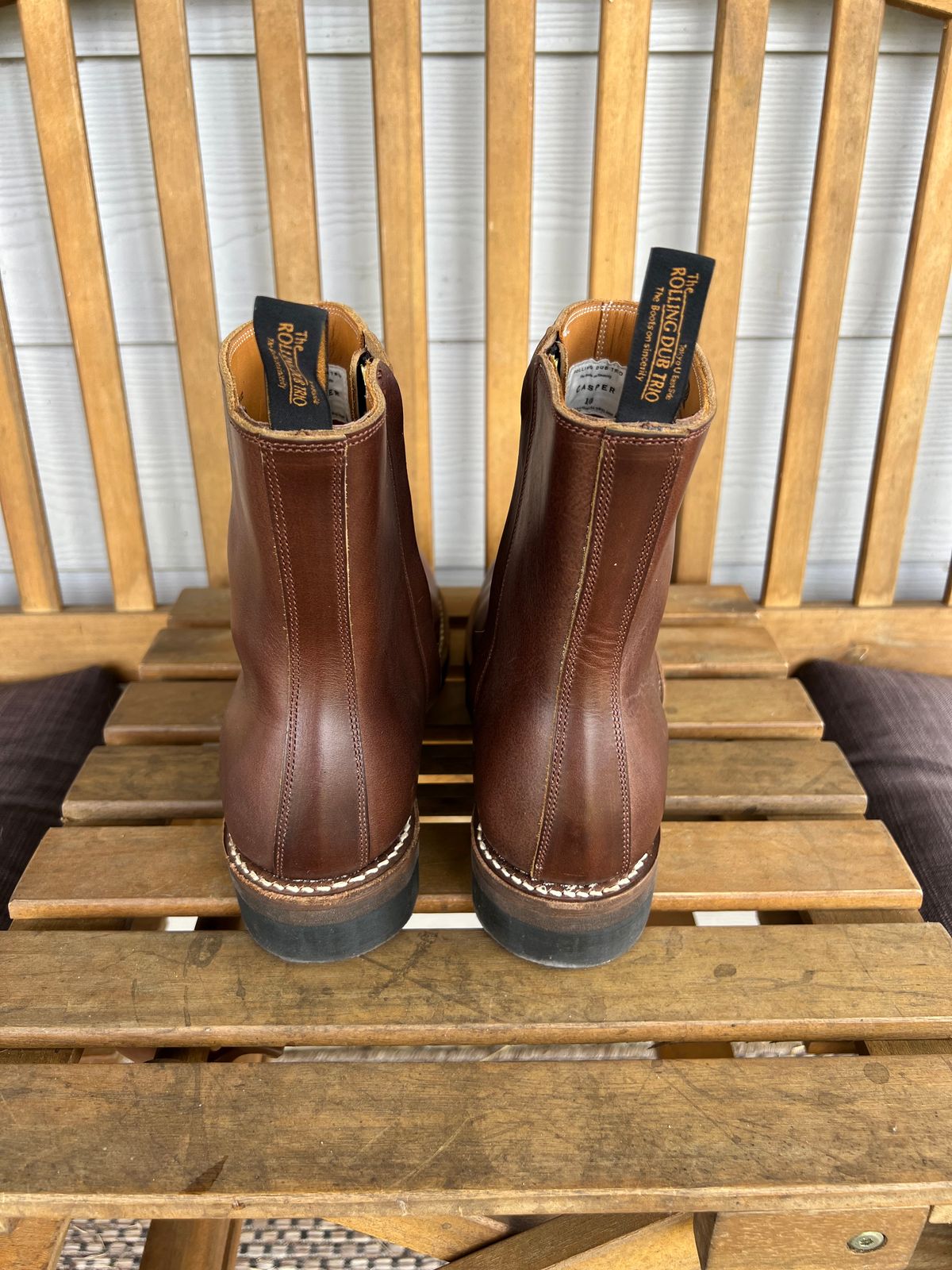Photo by Manny_Quixote on April 8, 2026 of the Rolling Dub Trio Casper Boot in Horween Brown Chromexcel.