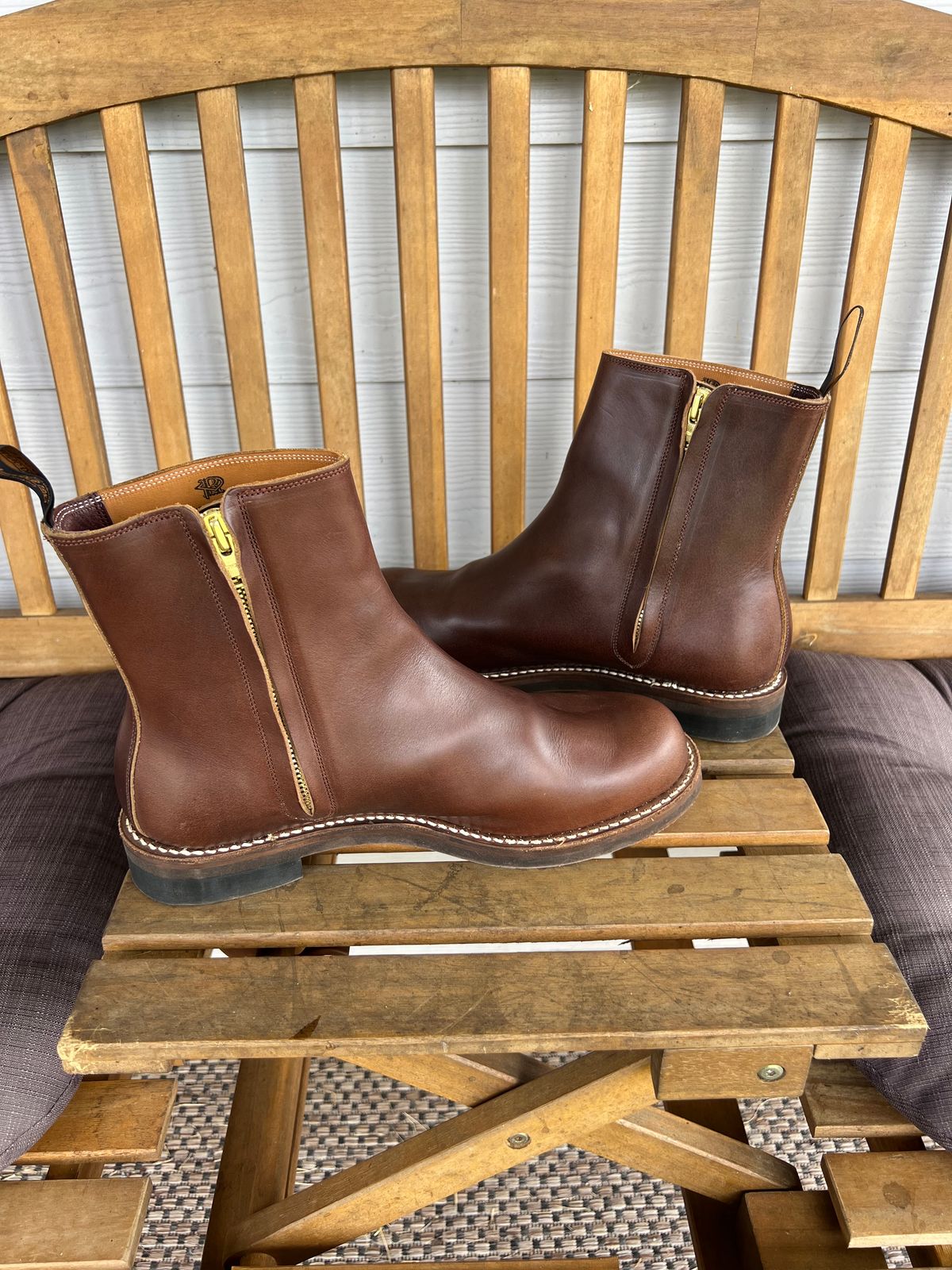 Photo by Manny_Quixote on April 8, 2026 of the Rolling Dub Trio Casper Boot in Horween Brown Chromexcel.