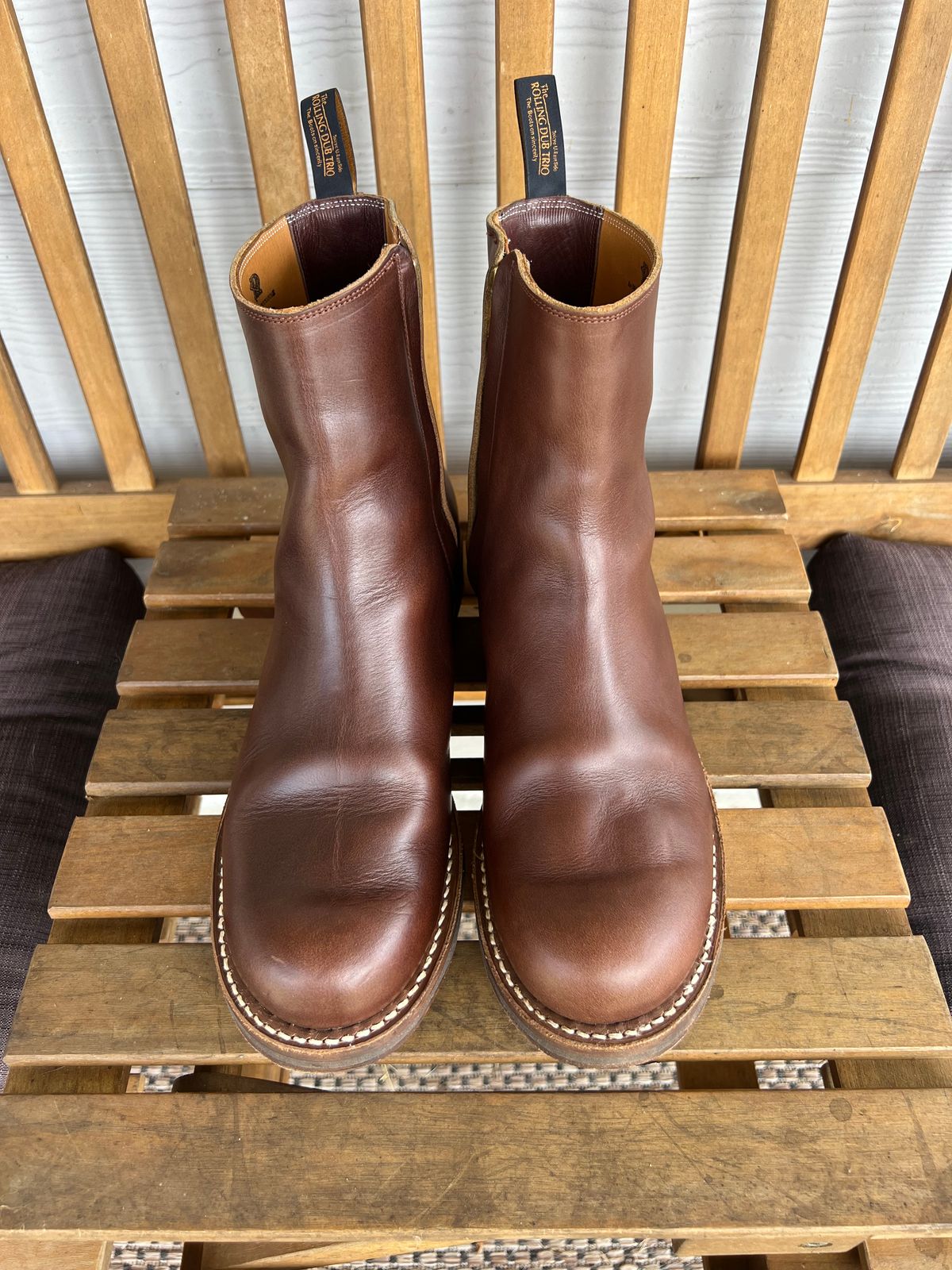 Photo by Manny_Quixote on April 9, 2026 of the Rolling Dub Trio Casper Boot in Horween Brown Chromexcel.