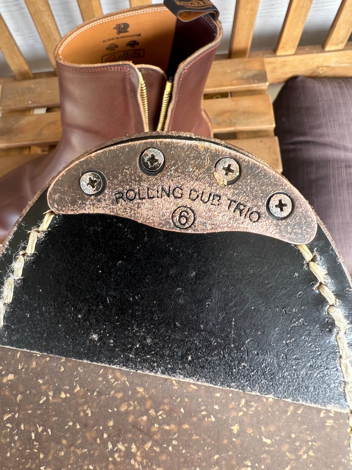 Photo by Manny_Quixote on April 9, 2026 of the Rolling Dub Trio Casper Boot in Horween Brown Chromexcel.