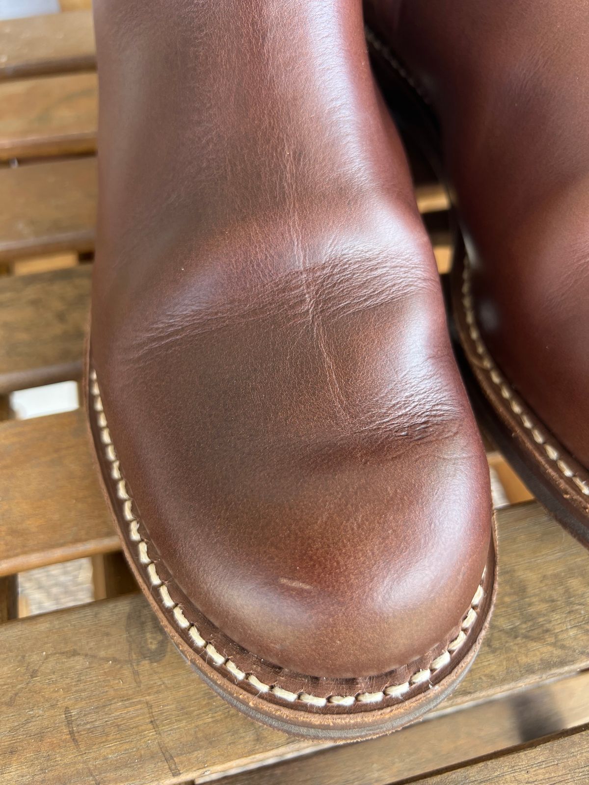 Photo by Manny_Quixote on April 9, 2026 of the Rolling Dub Trio Casper Boot in Horween Brown Chromexcel.