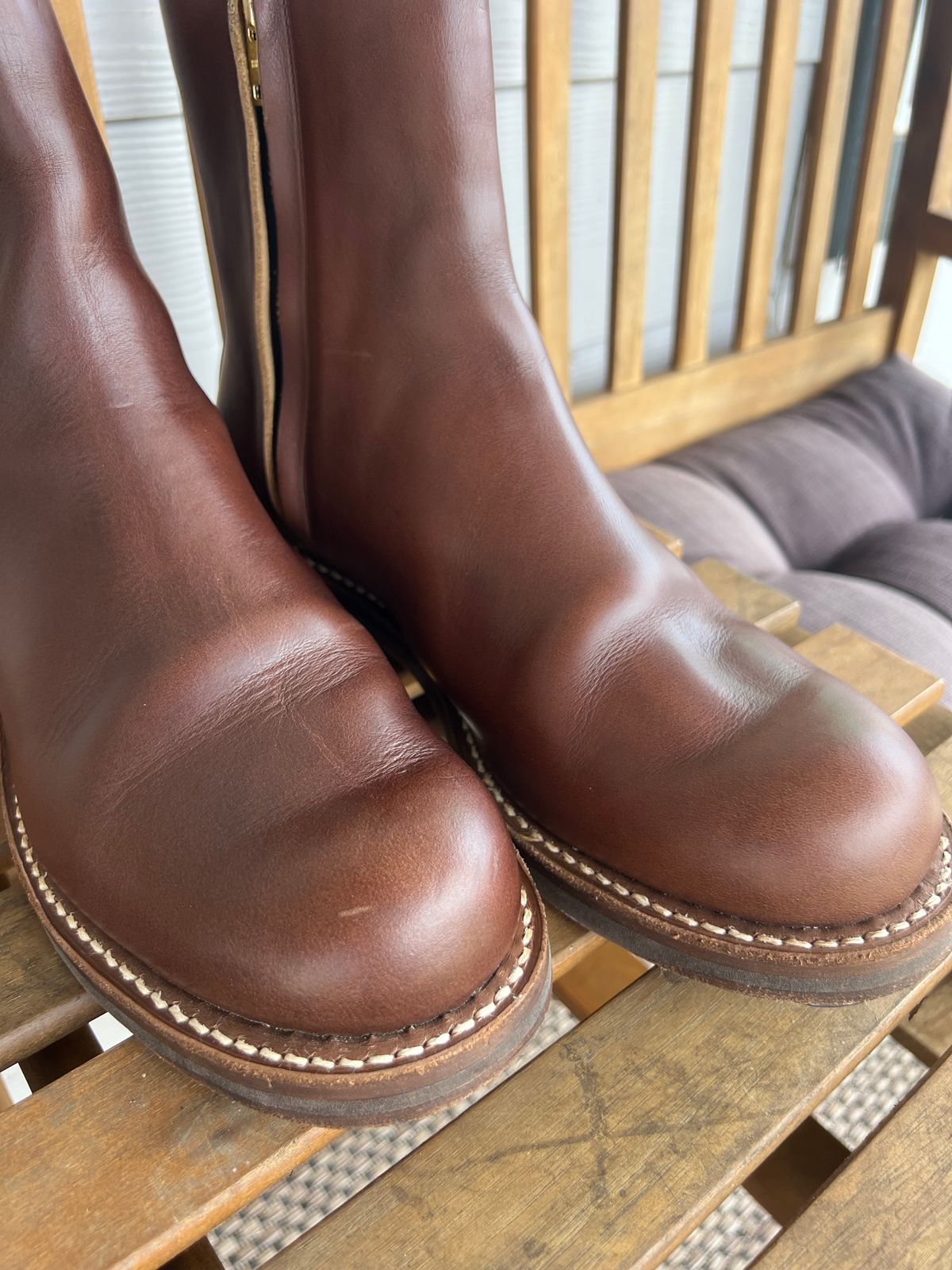 Photo by Manny_Quixote on April 9, 2026 of the Rolling Dub Trio Casper Boot in Horween Brown Chromexcel.