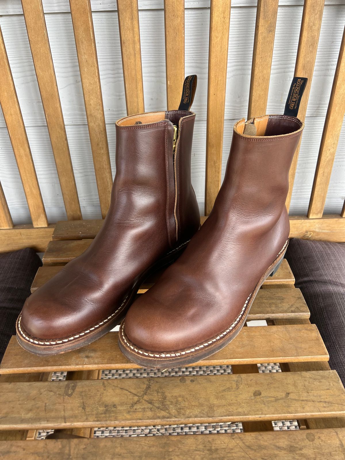 Photo by Manny_Quixote on April 9, 2026 of the Rolling Dub Trio Casper Boot in Horween Brown Chromexcel.