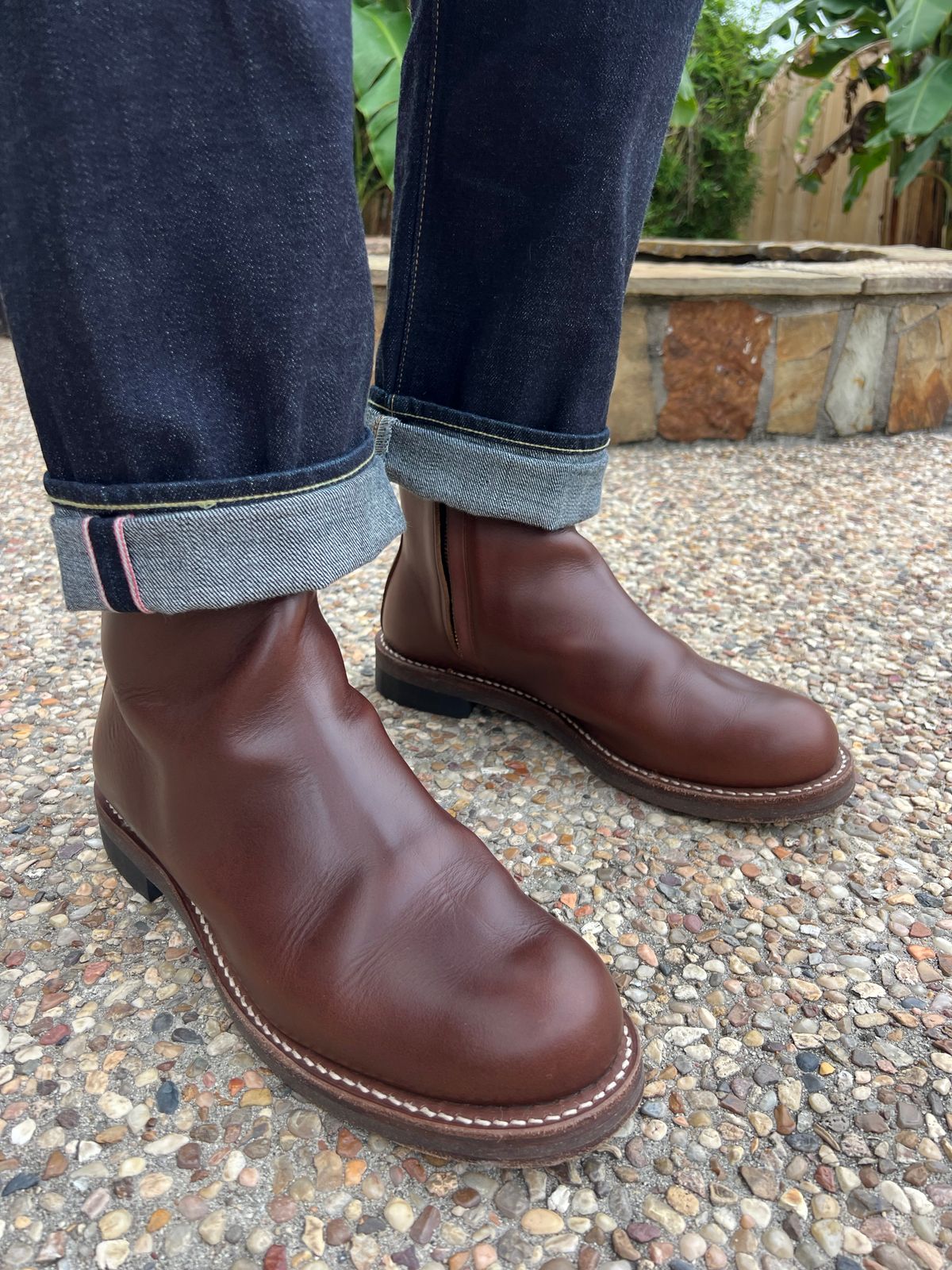 Photo by Manny_Quixote on April 20, 2026 of the Rolling Dub Trio Casper Boot in Horween Brown Chromexcel.