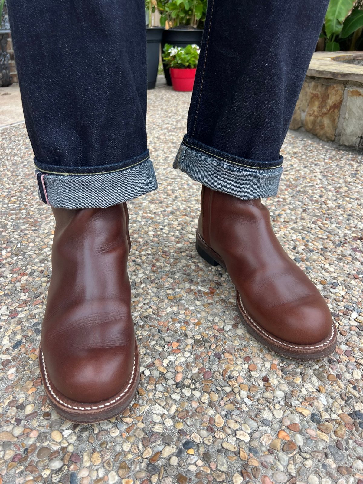 Photo by Manny_Quixote on April 20, 2026 of the Rolling Dub Trio Casper Boot in Horween Brown Chromexcel.