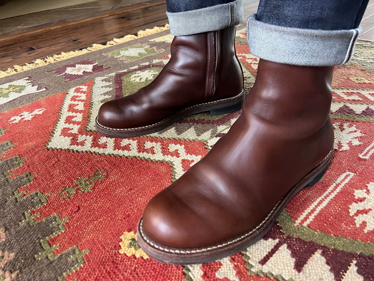 Photo by Manny_Quixote on April 30, 2026 of the Rolling Dub Trio Casper Boot in Horween Brown Chromexcel.