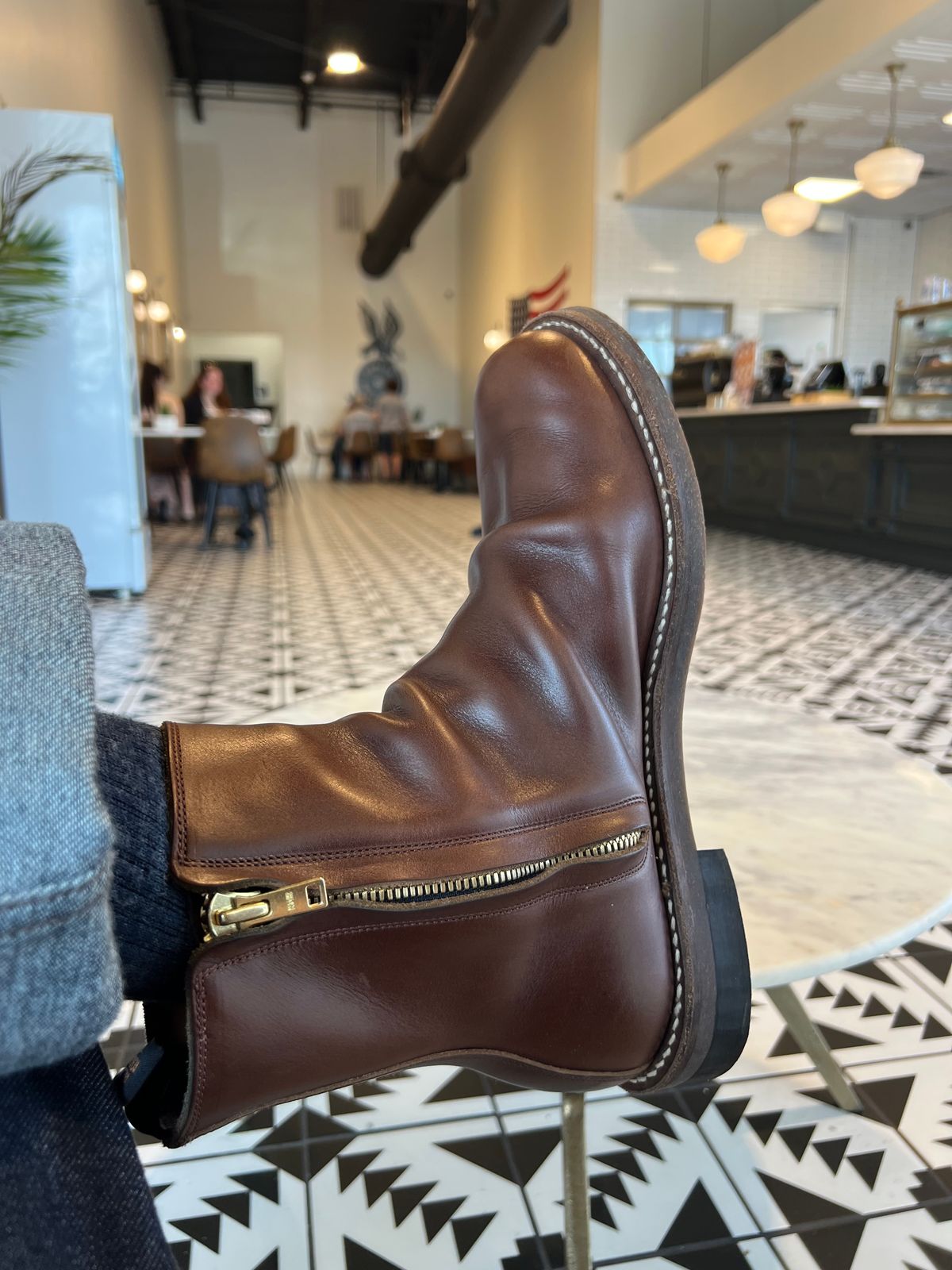 Photo by Manny_Quixote on May 10, 2026 of the Rolling Dub Trio Casper Boot in Horween Brown Chromexcel.
