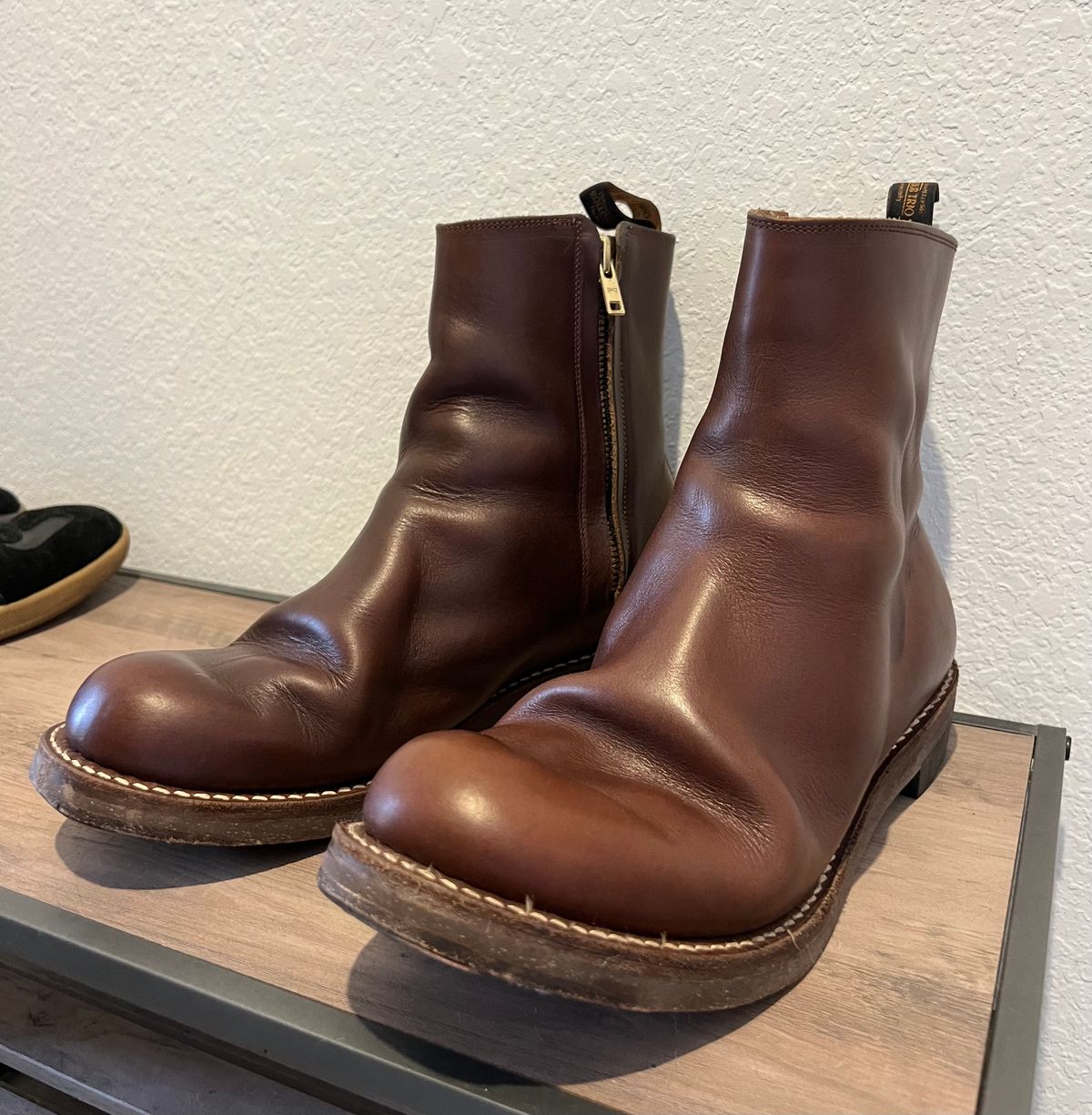Photo by Manny_Quixote on May 24, 2026 of the Rolling Dub Trio Casper Boot in Horween Brown Chromexcel.