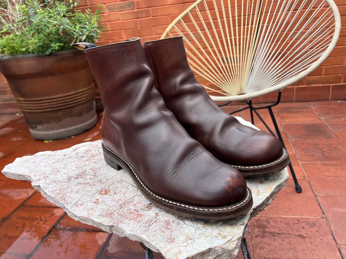 Photo by Manny_Quixote on June 12, 2026 of the Rolling Dub Trio Casper Boot in Horween Brown Chromexcel.