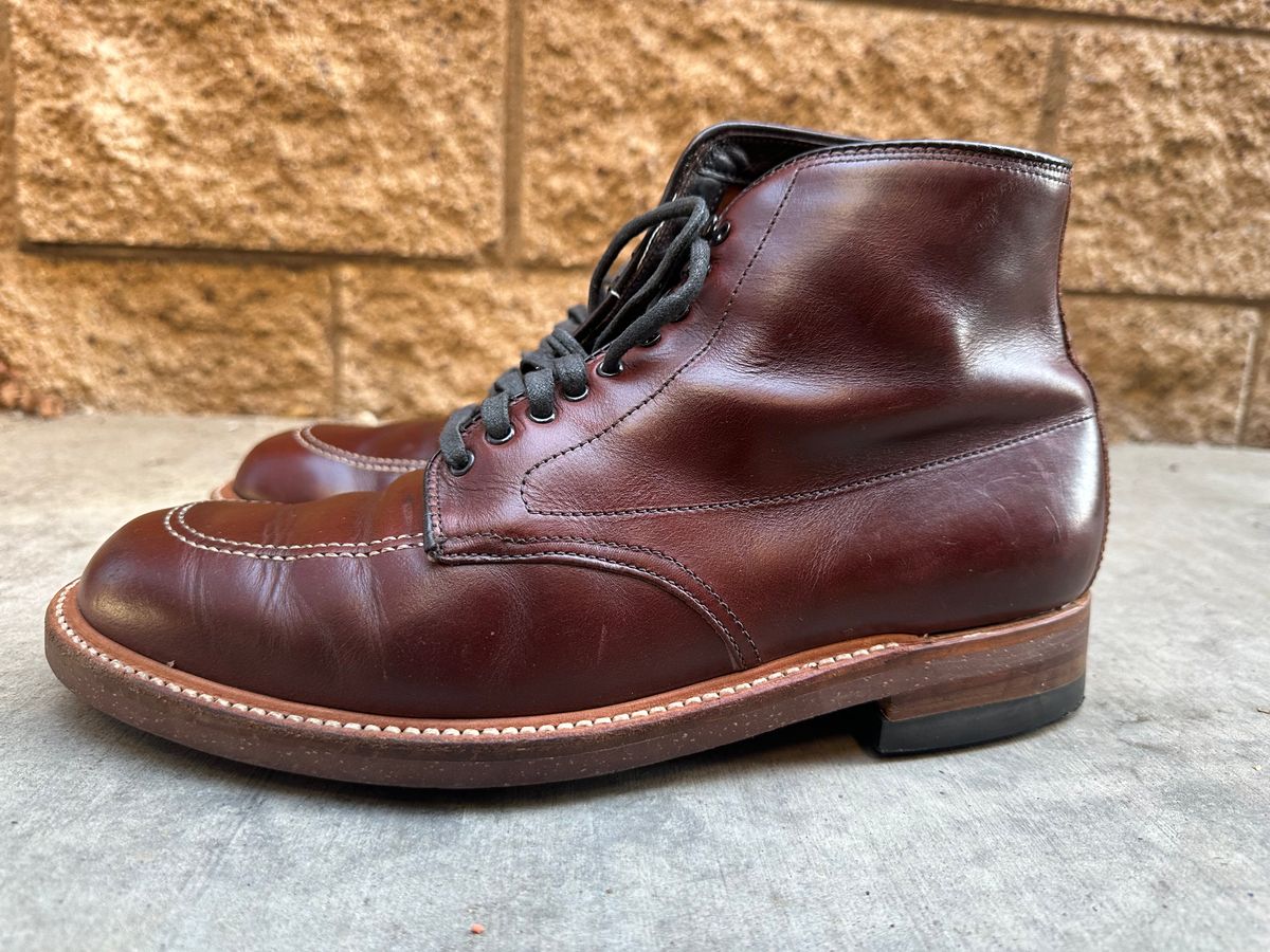 Photo by chriscanecoffee on January 1, 2025 of the Alden Indy Boot in Horween Brown Chromexcel.