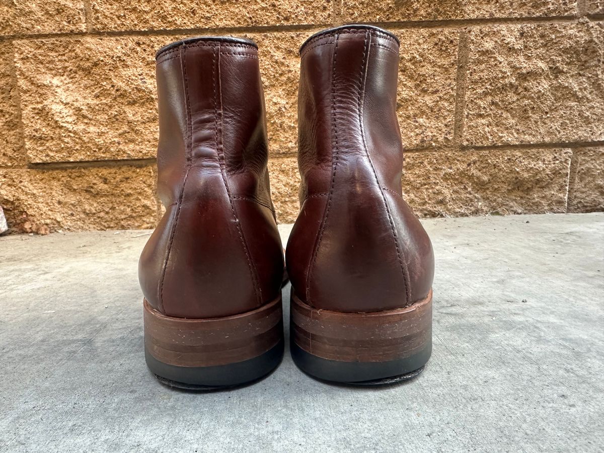 Photo by chriscanecoffee on January 1, 2025 of the Alden Indy Boot in Horween Brown Chromexcel.