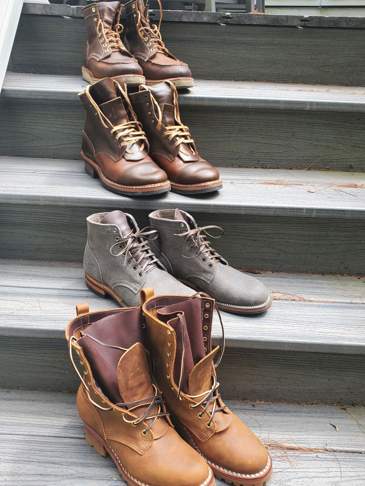 Photo by Oryx on August 5, 2021 of the Nicks Urban Logger in Horween Orange Predator.