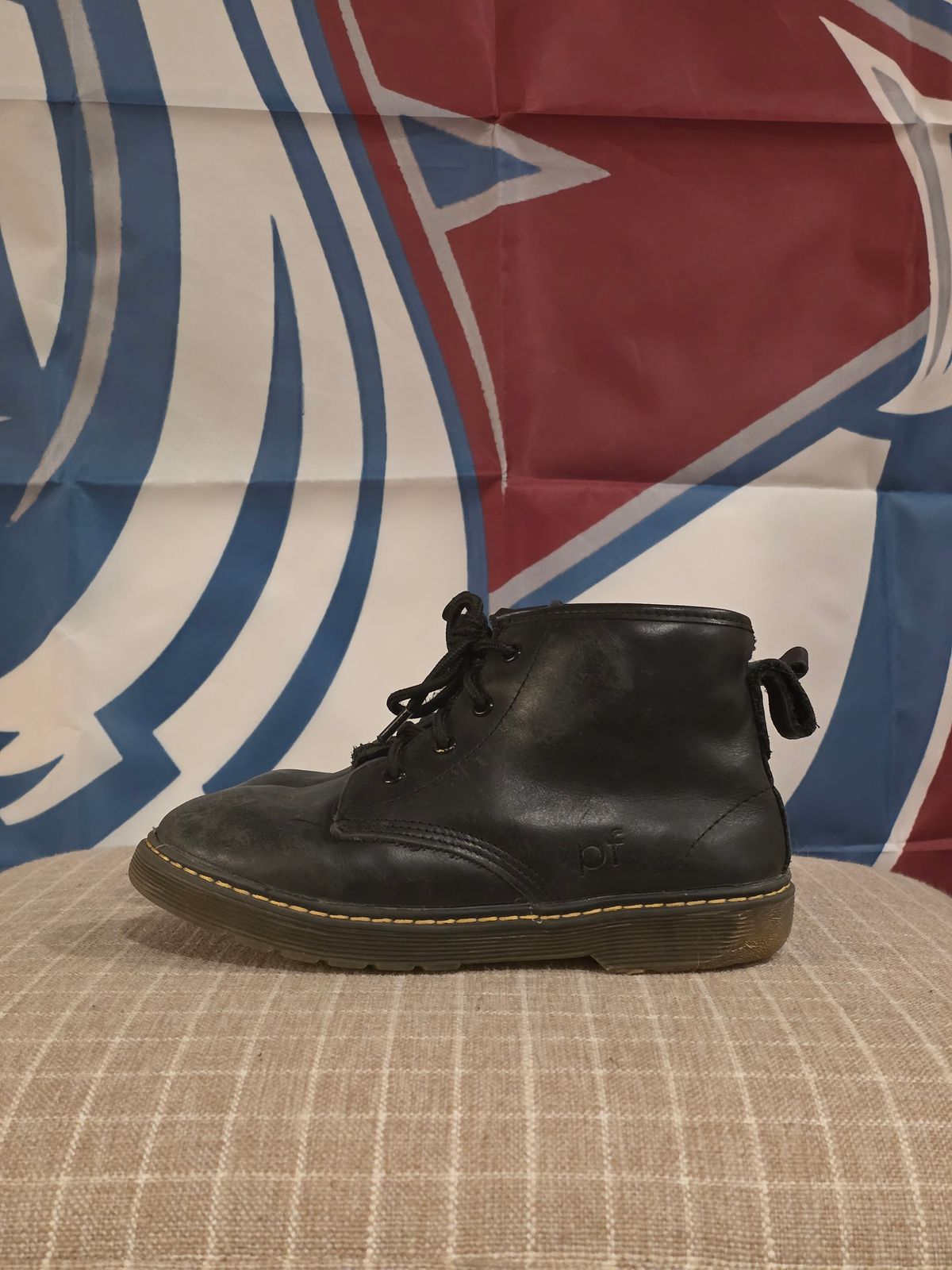 Photo by Little_Pods on November 6, 2025 of the Piper Finn Black-Combat Boot in Unknown Leather.