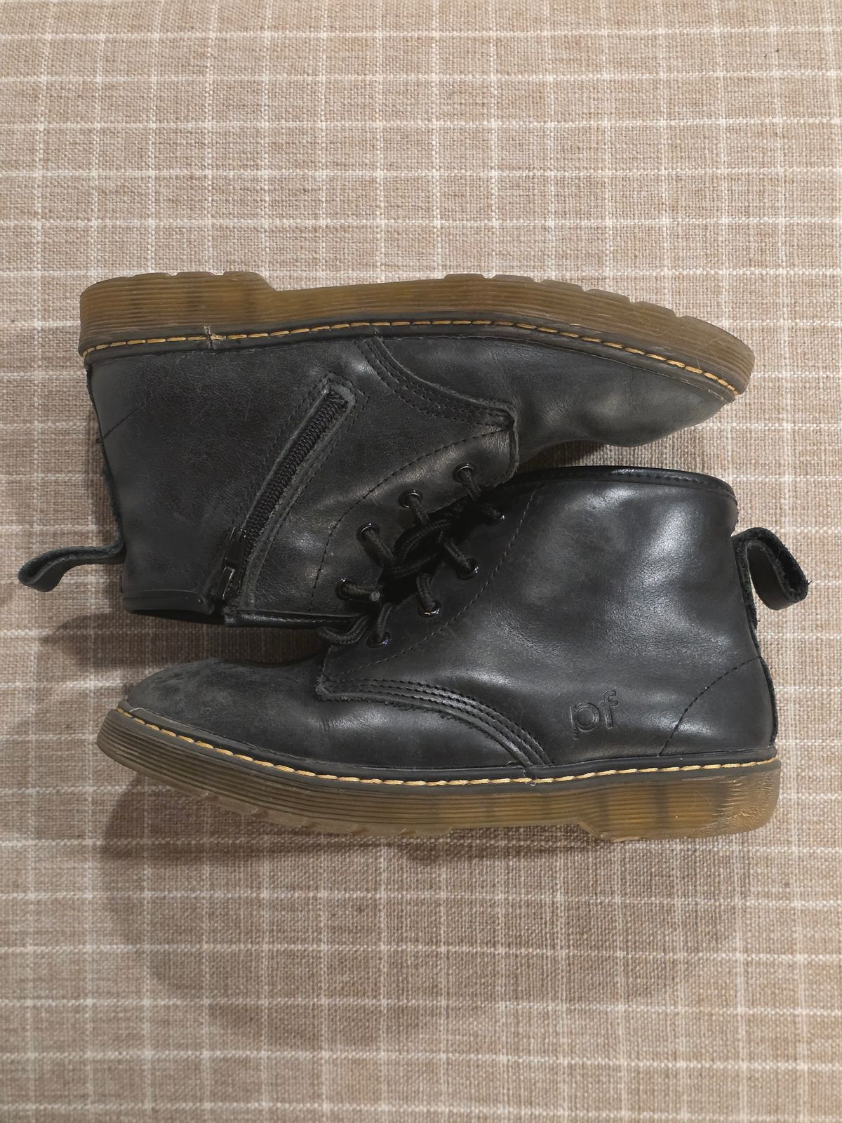 Photo by Little_Pods on November 6, 2025 of the Piper Finn Black-Combat Boot in Unknown Leather.