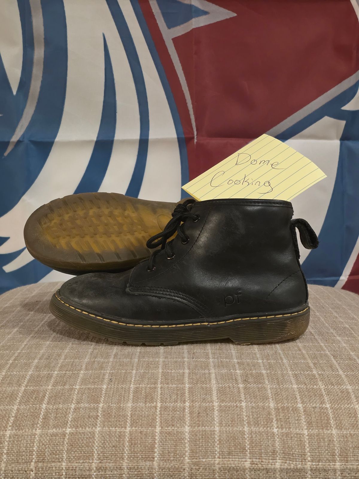 Photo by Little_Pods on November 6, 2025 of the Piper Finn Black-Combat Boot in Unknown Leather.