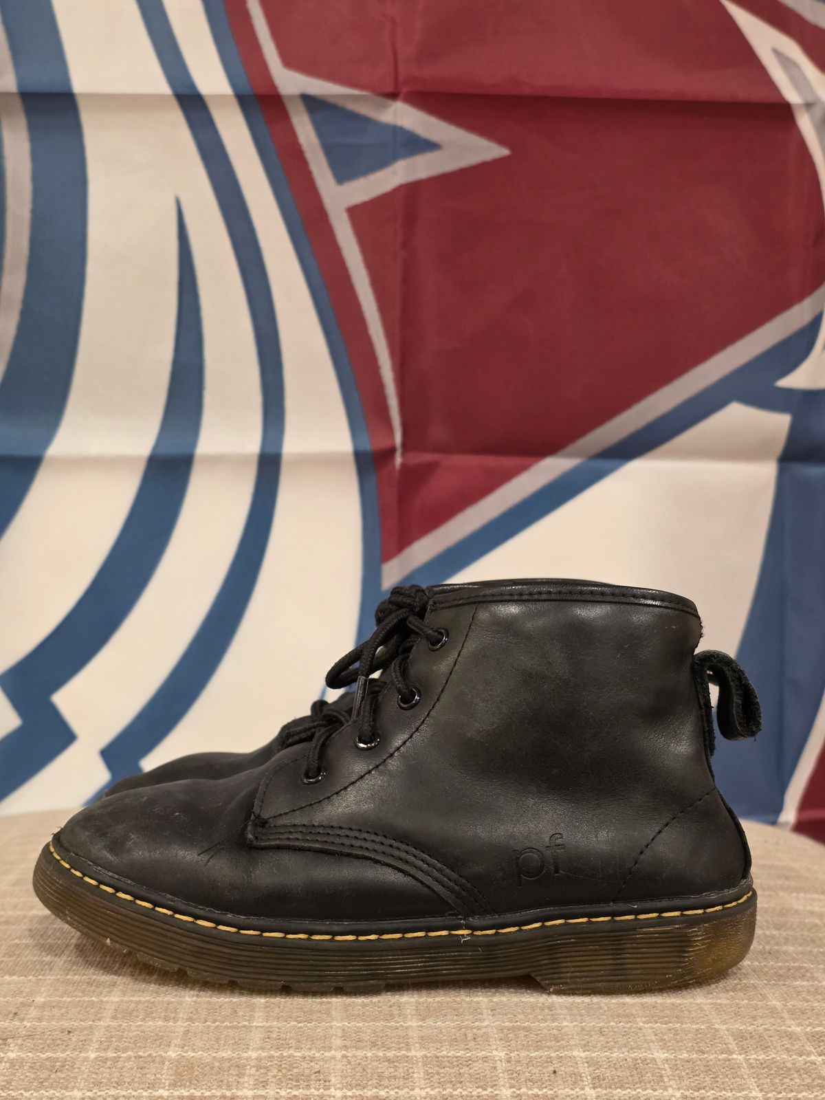 Photo by Little_Pods on December 6, 2025 of the Piper Finn Black-Combat Boot in Unknown Leather.