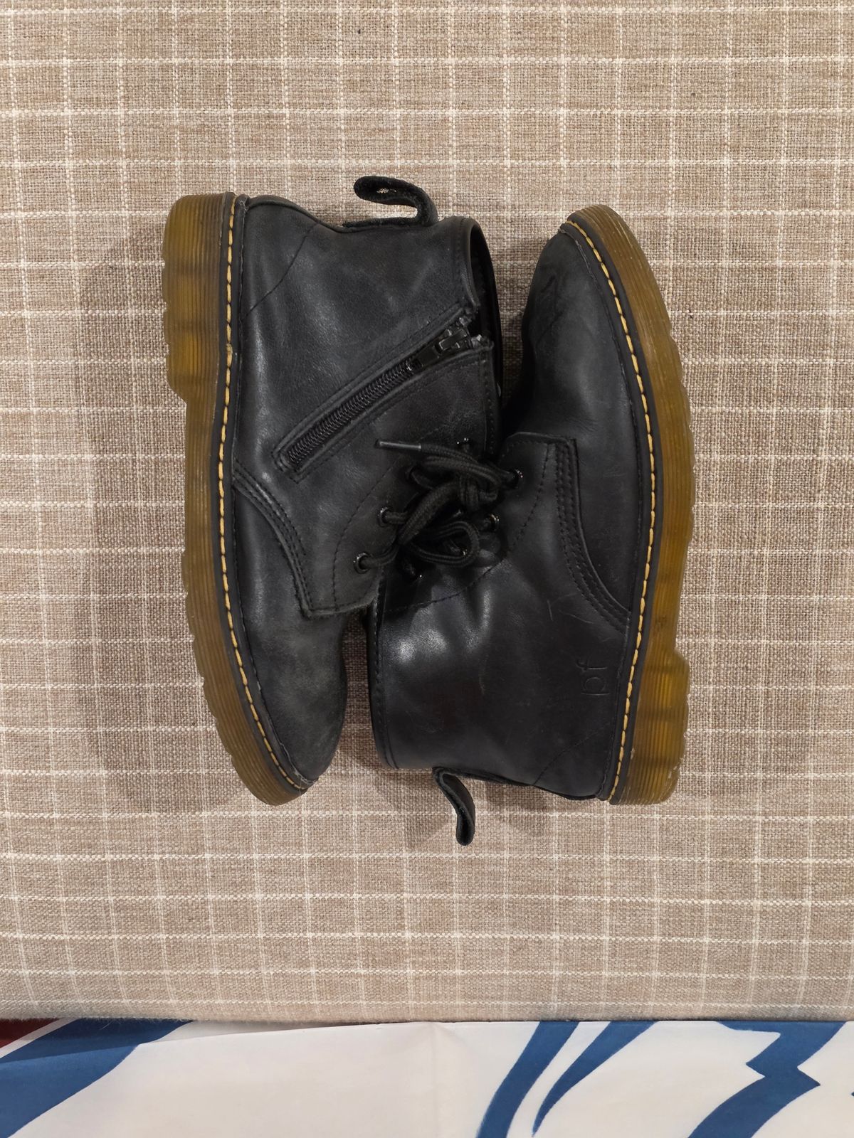 Photo by Little_Pods on December 6, 2025 of the Piper Finn Black-Combat Boot in Unknown Leather.