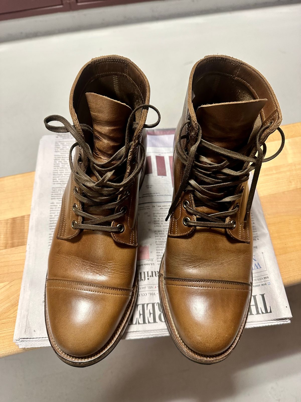 Photo by malagisi1212alm on March 7, 2025 of the Viberg Service Boot in Horween Natural Chromexcel.