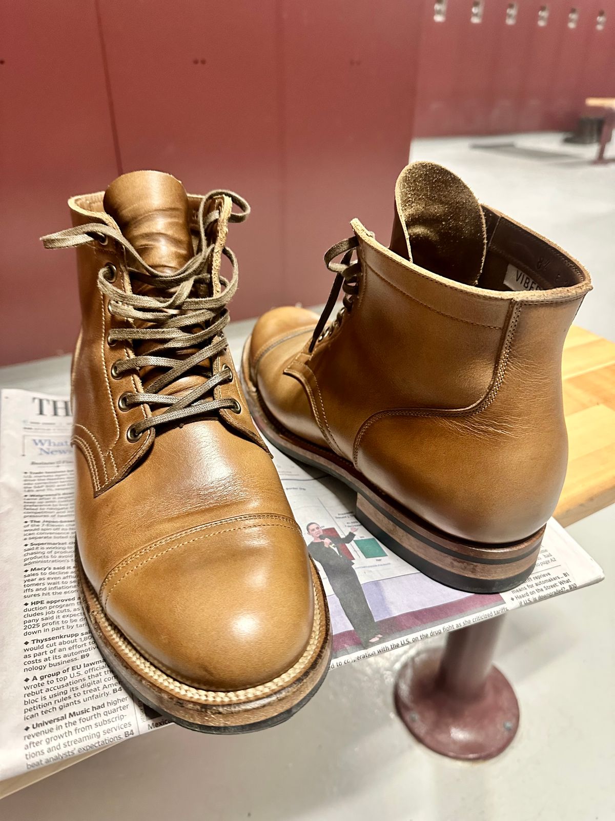 Photo by malagisi1212alm on March 7, 2025 of the Viberg Service Boot in Horween Natural Chromexcel.
