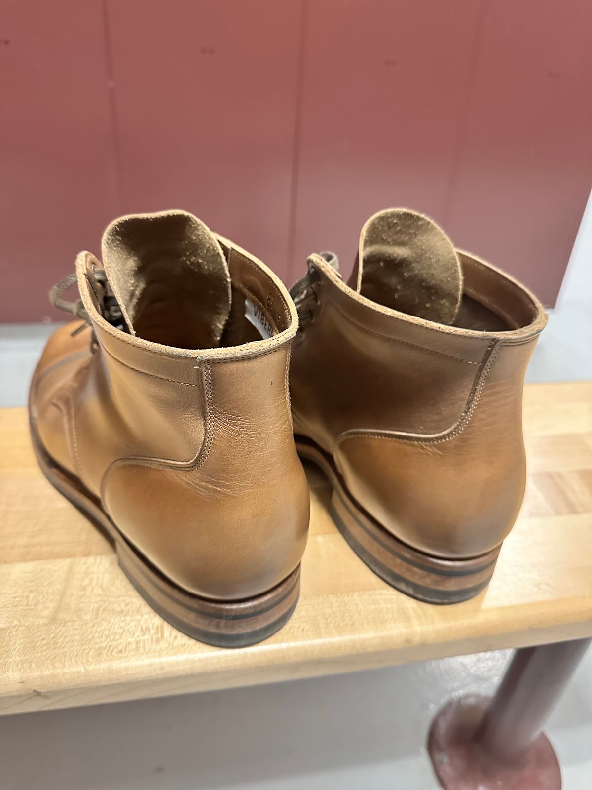 Photo by malagisi1212alm on March 19, 2025 of the Viberg Service Boot in Horween Natural Chromexcel.