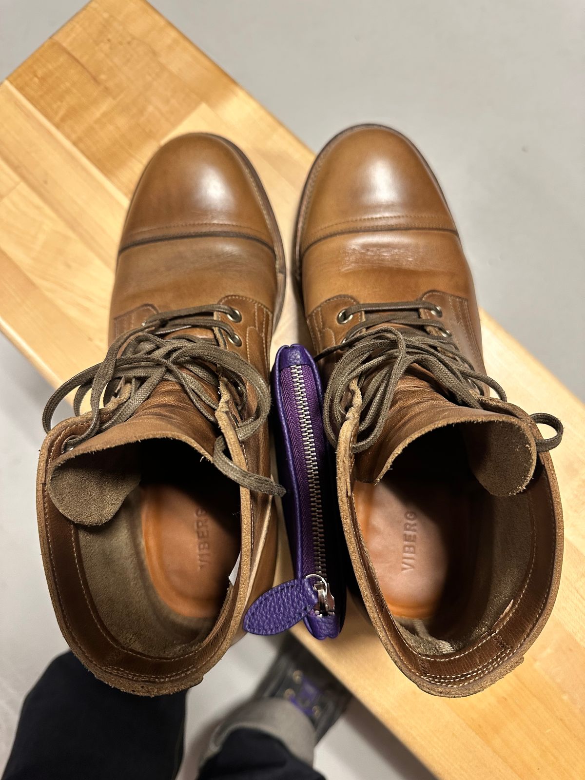 Photo by malagisi1212alm on April 1, 2025 of the Viberg Service Boot in Horween Natural Chromexcel.