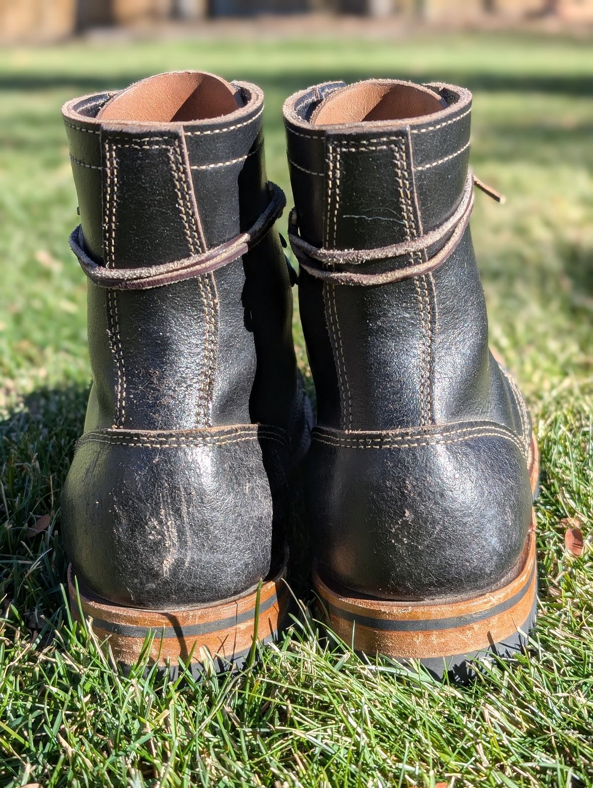 Photo by Cellardoor on December 4, 2024 of the Truman Cap Toe Boot in Horween Black Waxed Flesh.