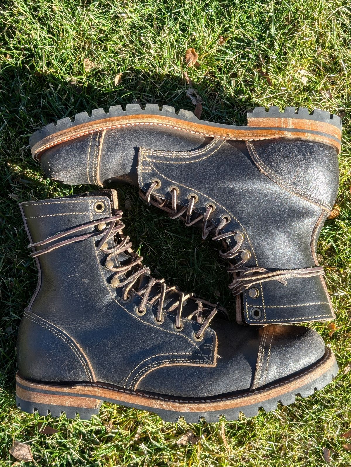 Photo by Cellardoor on December 4, 2024 of the Truman Cap Toe Boot in Horween Black Waxed Flesh.