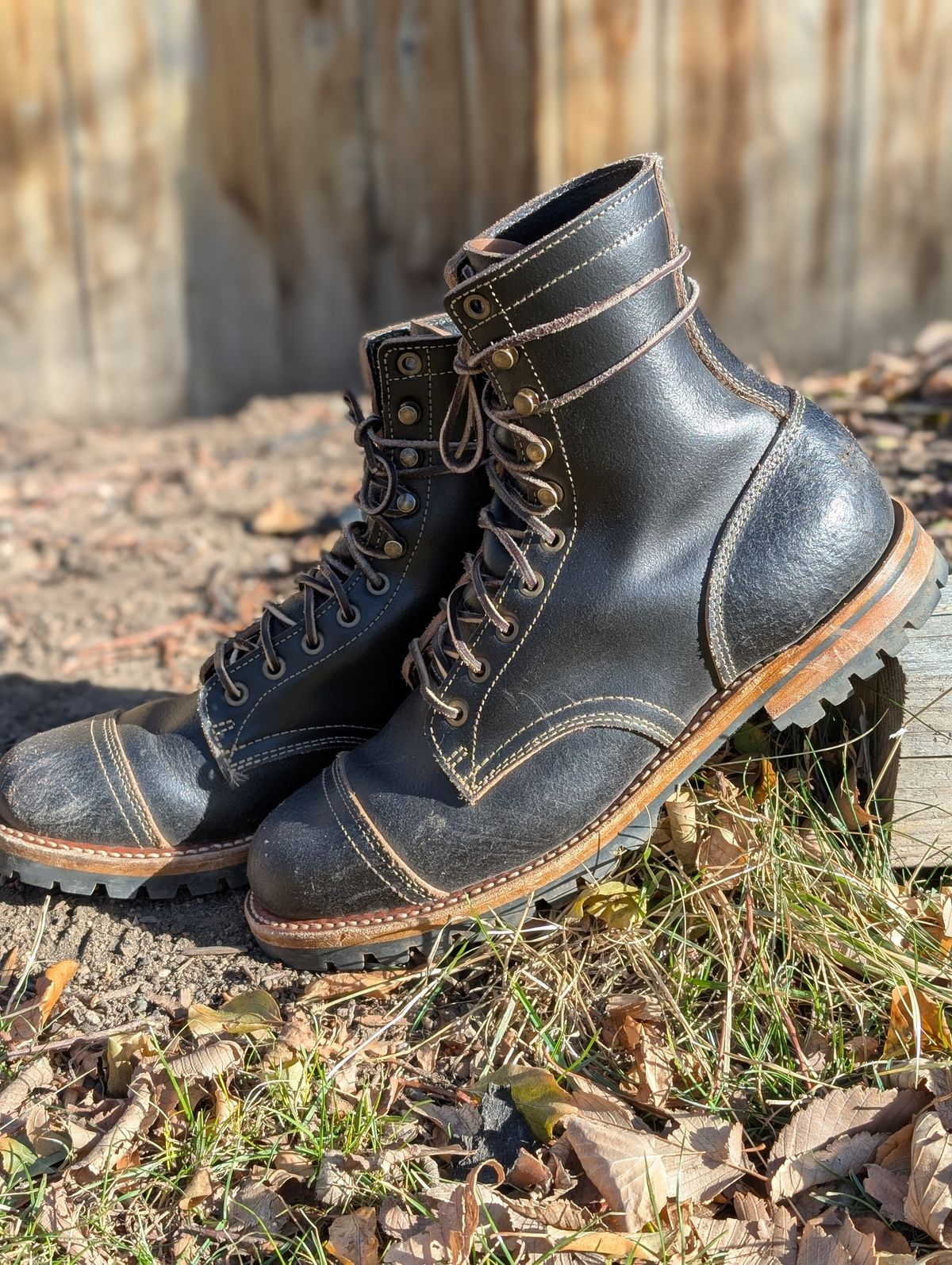 Photo by Cellardoor on January 2, 2025 of the Truman Cap Toe Boot in Horween Black Waxed Flesh.