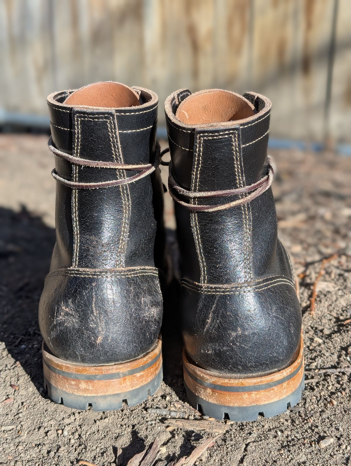 Photo by Cellardoor on January 2, 2025 of the Truman Cap Toe Boot in Horween Black Waxed Flesh.