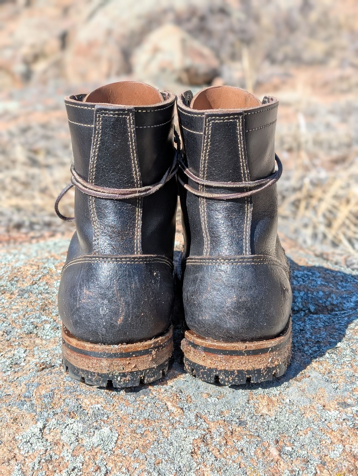 Photo by Cellardoor on January 30, 2025 of the Truman Cap Toe Boot in Horween Black Waxed Flesh.