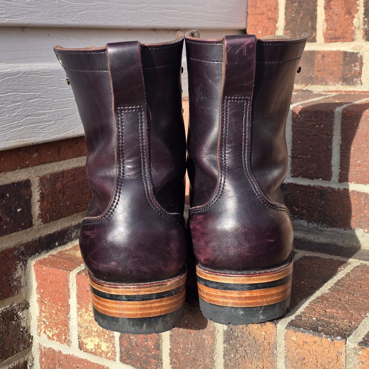 Photo by joshvarnum on January 2, 2026 of the BHHB Custom Model in Overdye Seidel Oxblood Double Shot & Horween Natural Chromexcel.