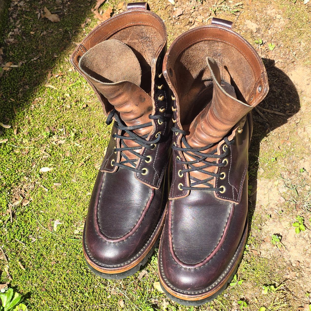 Photo by joshvarnum on April 1, 2026 of the BHHB Custom Model in Overdye Seidel Oxblood Double Shot & Horween Natural Chromexcel.