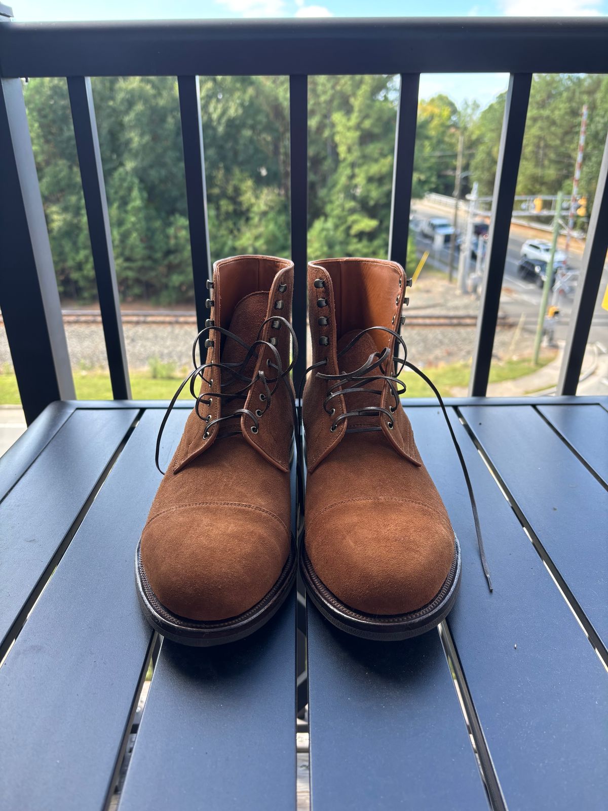 Photo by callmecount on October 3, 2025 of the Viberg Halkett in Chestnut Calf Suede.