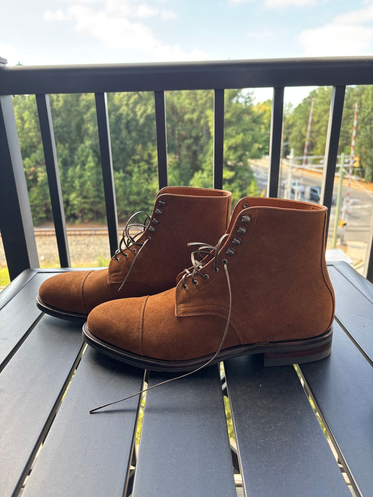 Photo by callmecount on October 3, 2025 of the Viberg Halkett in Chestnut Calf Suede.