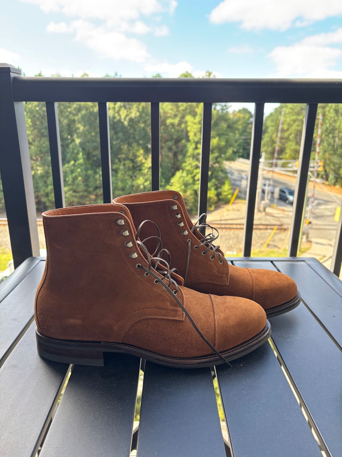 Photo by callmecount on October 3, 2025 of the Viberg Halkett in Chestnut Calf Suede.