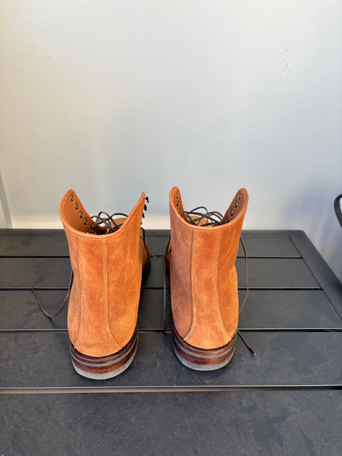 Photo by callmecount on November 5, 2025 of the Viberg Halkett in Chestnut Calf Suede.