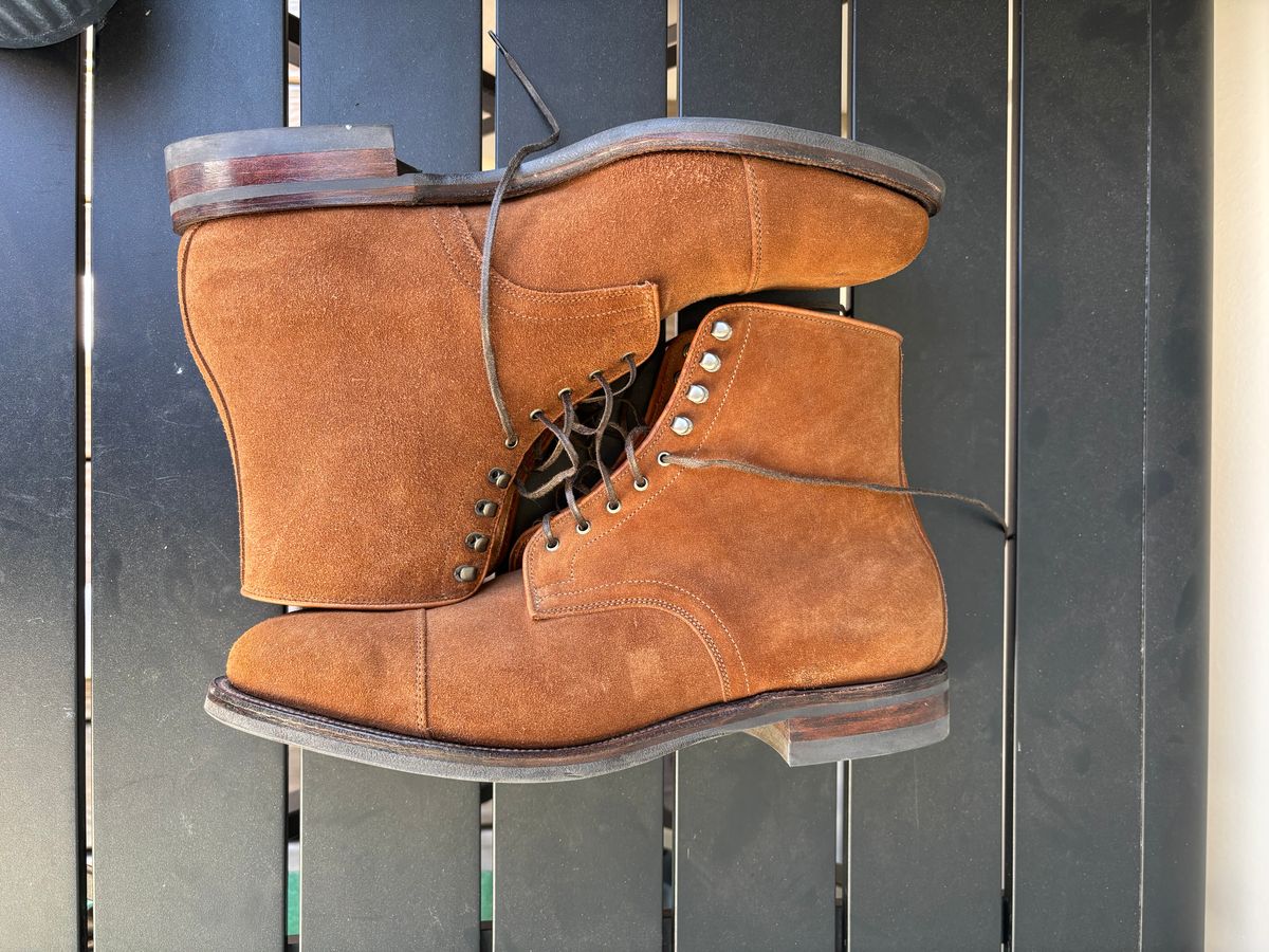 Photo by callmecount on November 5, 2025 of the Viberg Halkett in Chestnut Calf Suede.
