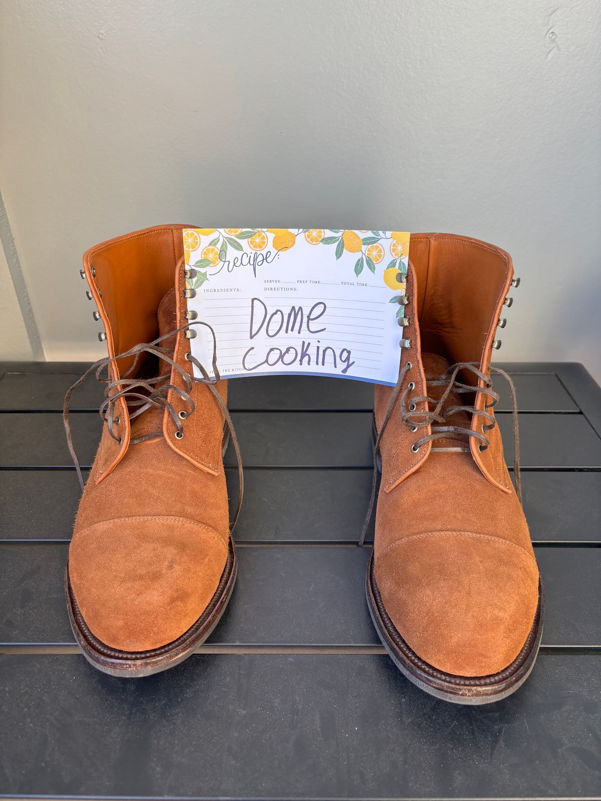 Photo by callmecount on November 5, 2025 of the Viberg Halkett in Chestnut Calf Suede.
