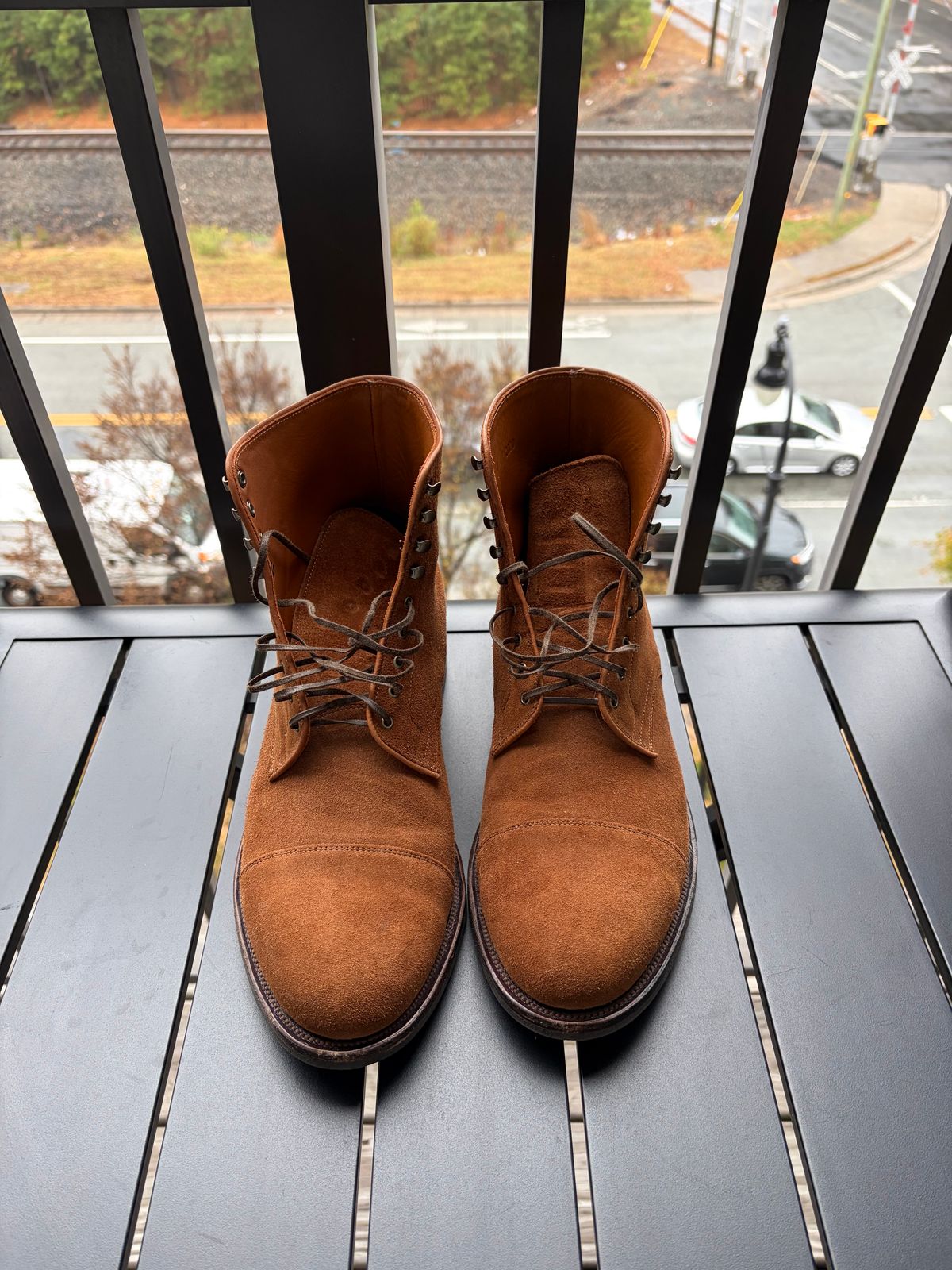 Photo by callmecount on December 5, 2025 of the Viberg Halkett in Chestnut Calf Suede.