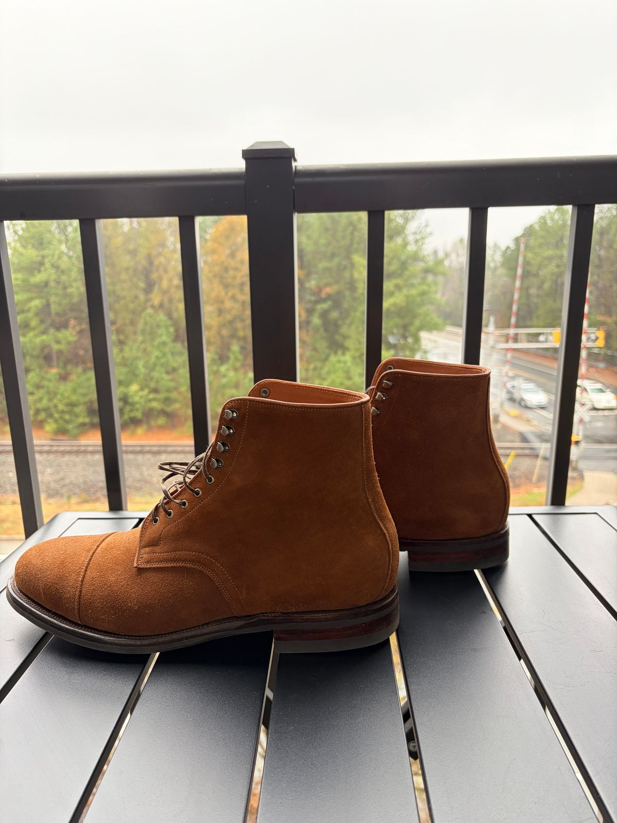 Photo by callmecount on December 5, 2025 of the Viberg Halkett in Chestnut Calf Suede.