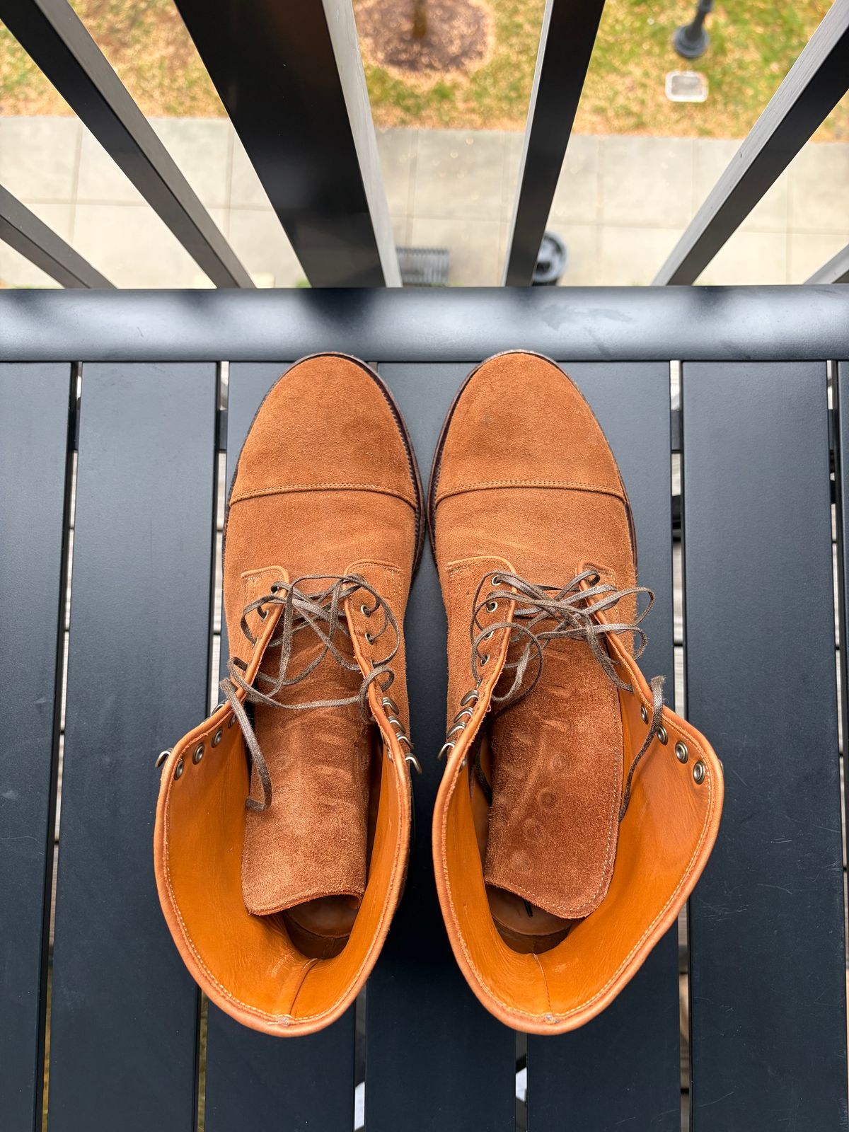 Photo by callmecount on December 5, 2025 of the Viberg Halkett in Chestnut Calf Suede.