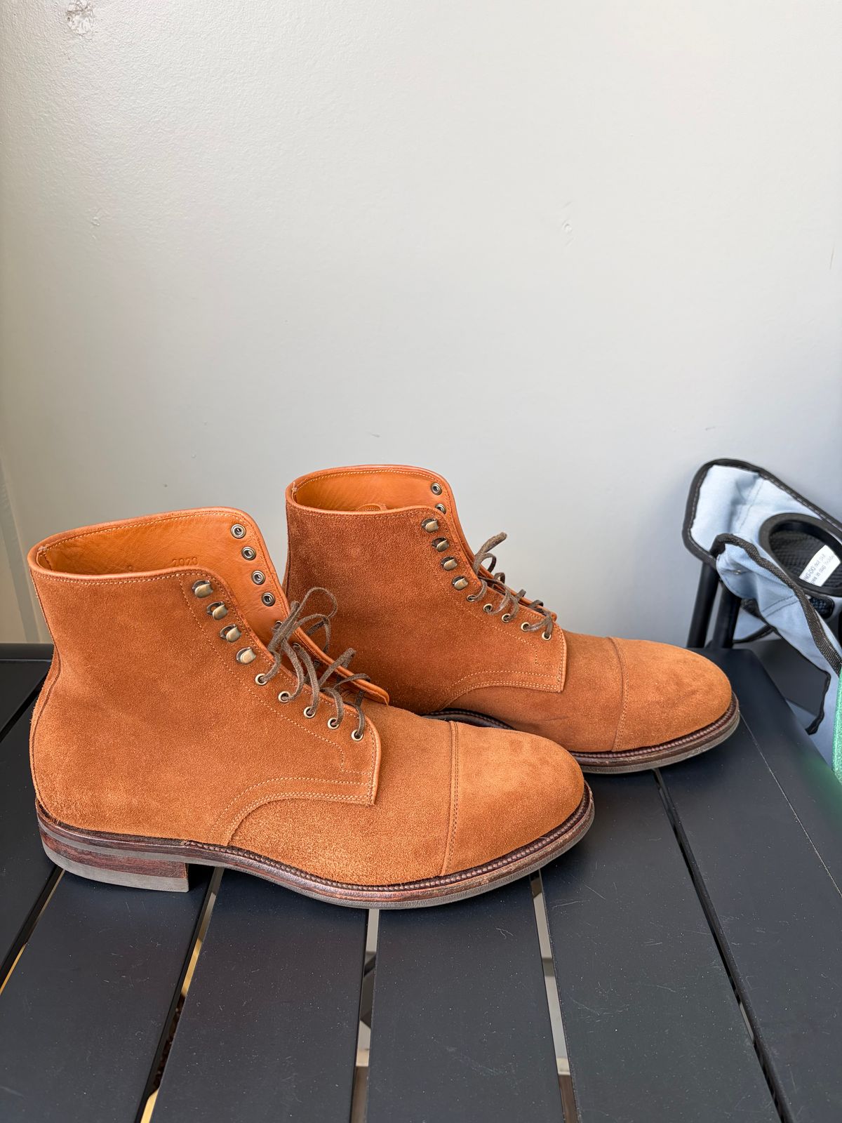 Photo by callmecount on January 5, 2026 of the Viberg Halkett in Chestnut Calf Suede.